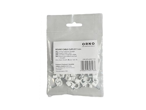 Foto van Kabelclip 5mm rond wit zak(25) Kabelclip 5mm rond wit zak(25)