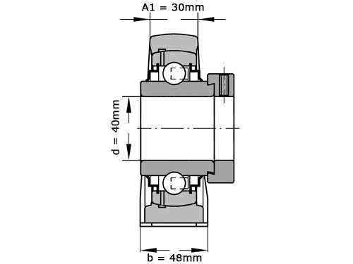 Foto van INA Lagerblok Staand RSHE40 N (40mm) INA Lagerblok Staand RSHE40 N (40mm)