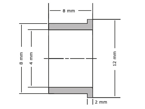 Flensglijlager Sinterbrons BP25 4x8x8/12x2mm