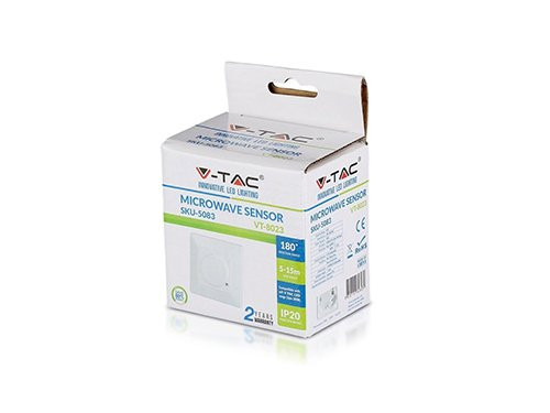 Radar bewegingssensor inbouw wand wit