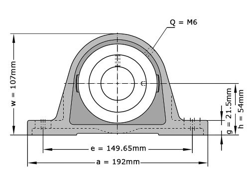 INA Lagerblok Staand RASEY45 (45mm)