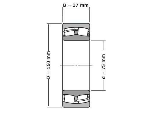 Timken Tonlager Zelfinstellend 21315 KEJW33 (75x160x37mm)