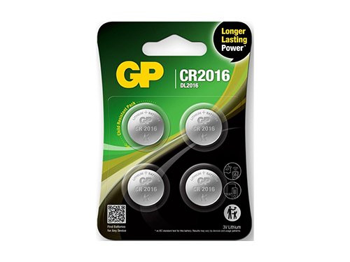 Foto van GP CR2016 lithium knoopcel batterij 3V blister(4) GP CR2016 lithium knoopcel batterij 3V blister(4)