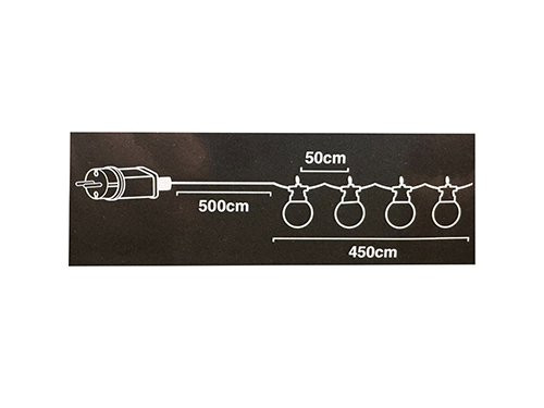 Feestverlichting 10 lampen G50 gekleurd