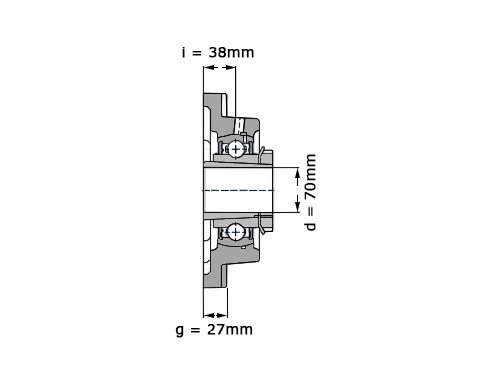 Foto van SNR Lagerblok Vierkant UKF316 H (80mm) SNR Lagerblok Vierkant UKF316 H (80mm)