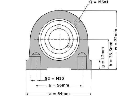 SNR Lagerblok Staand UCPA205 (25mm)