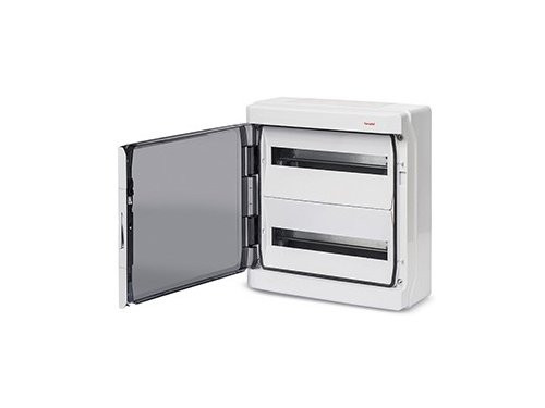 Foto van Groepenkast leeg 2 rij met deur + dinrail IP65 Groepenkast leeg 2 rij met deur + dinrail IP65