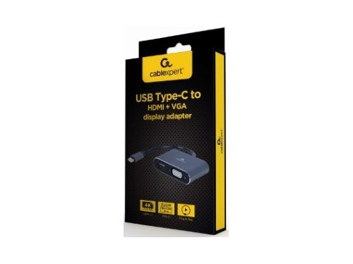 USB-C naar HDMI + VGA adapter kabel 15cm
