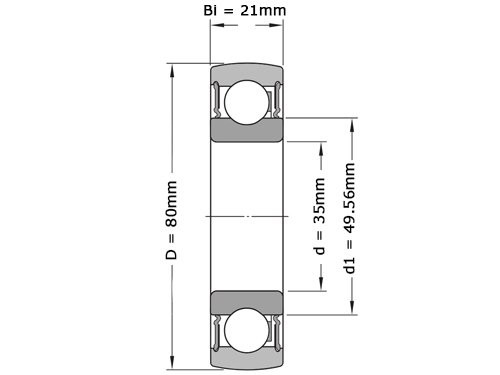 SKF Insert Lager 1726307 2RS1 (35mm)