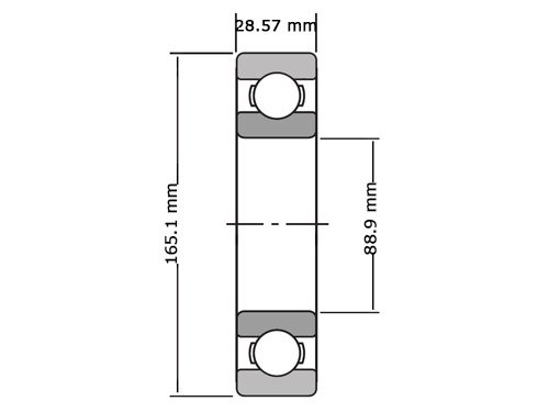 NKE Kogellager Eenrijig LJ3.1/2 (88.9x165.1x28.57mm)