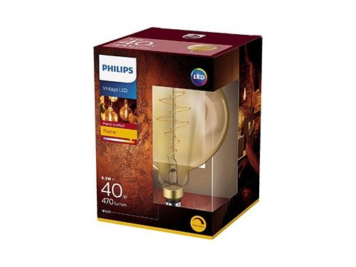 Philips LED Globe G200 E27 6,5-40W 2000K filament GOLD dimbaar