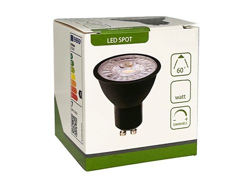 Foto van LED spot GU10 230V 5-50W 60gr zwart 3000K dimbaar LED spot GU10 230V 5-50W 60gr zwart 3000K dimbaar