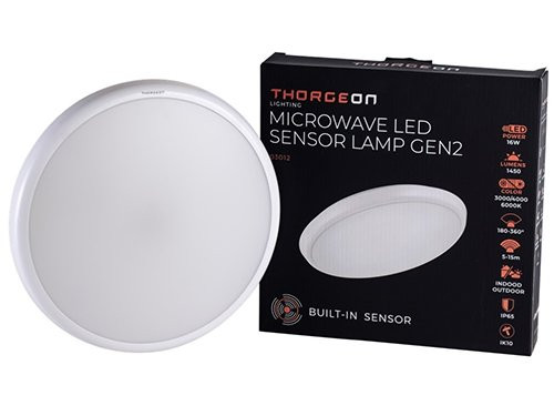 Foto van LED Plafonniere 265mm wit 16W Tri-White IP65 + sensor LED Plafonniere 265mm wit 16W Tri-White IP65 + sensor
