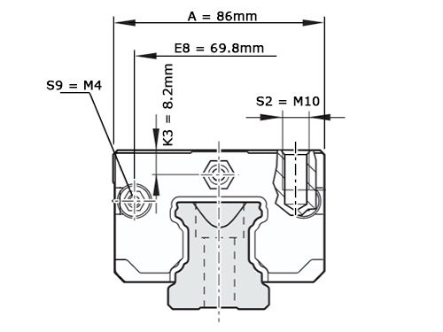 Foto van Bosch Rexroth Kogelwagen Koolstofstaal KWD-045-SNS-C1-N-1 Zonder Kogelketting - SS Bosch Rexroth Kogelwagen Koolstofstaal KWD-045-SNS-C1-N-1 Zonder Kogelketting - SS