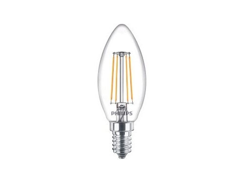 Foto van Philips LED kaars E14 4,3-40W 2700K filament helder blister Philips LED kaars E14 4,3-40W 2700K filament helder blister