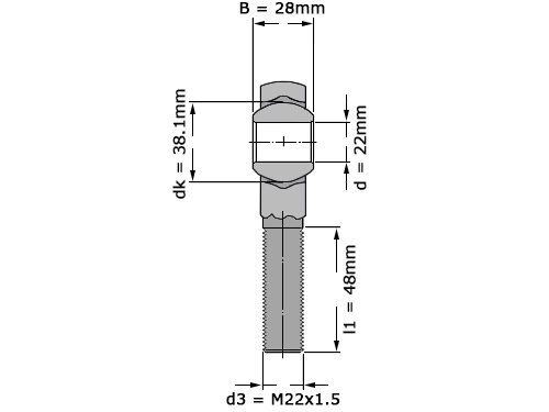 SKF Stangkop SAKB22 F (22x55x28mm)
