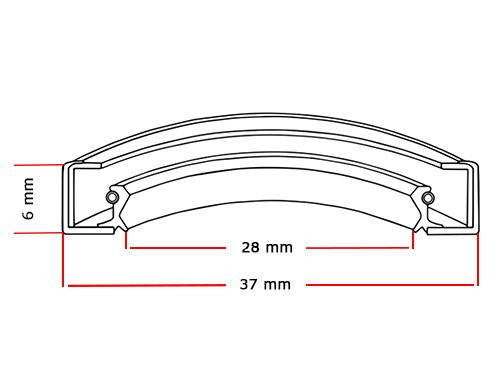 Oliekeerring 28x37x6mm BASL Siliconen