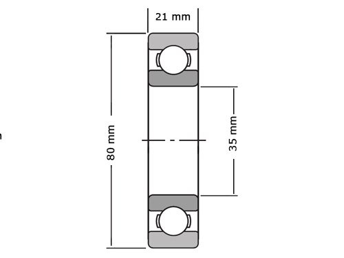 SKF Kogellager Eenrijig 307 Z (35x80x21mm)