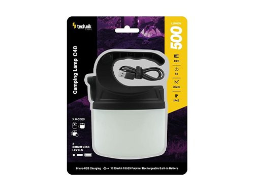 Foto van Technik LED campinglamp C40 oplaadbaar 500 lumen Technik LED campinglamp C40 oplaadbaar 500 lumen