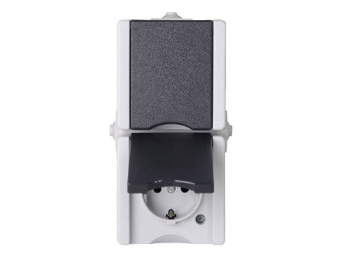 Foto van Kopp SWD opbouw stopcontact RA dubbel verticaal Kopp SWD opbouw stopcontact RA dubbel verticaal