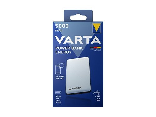 Foto van Powerbank 5.000mA zilver USB + USB-C Powerbank 5.000mA zilver USB + USB-C