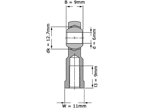 Foto van SKF Stangkop SIKB6 F (6x21x9mm) SKF Stangkop SIKB6 F (6x21x9mm)