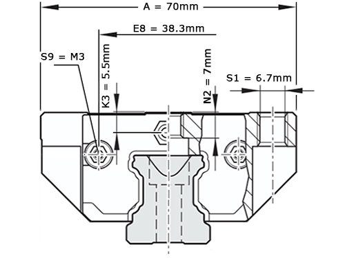 Bosch Rexroth Kogelwagen Koolstofstaal KWD-025-FNS-C3-X-1 Zonder Kogelketting