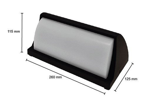 Foto van LED Wandlamp 12W rechthoek zwart 3000K LED Wandlamp 12W rechthoek zwart 3000K