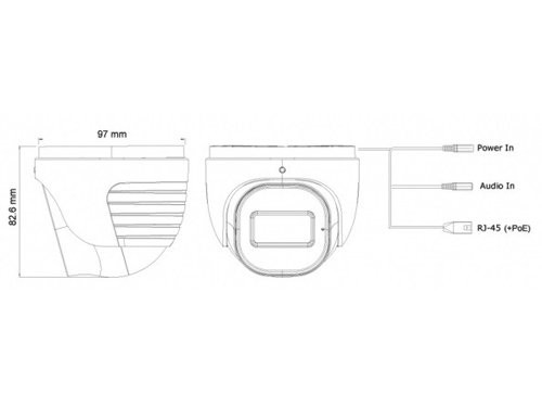 IP Camera dome 4Mpix 12V IR-led 2.8-12mm M-zoom VF