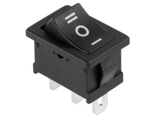 Foto van Wipschakelaar 1p aan-uit-aan klein zwart Wipschakelaar 1p aan-uit-aan klein zwart