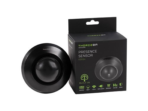 Foto van Aanwezigheidsmelder IR in/opbouw plafond 360 graden IP44 zwart Aanwezigheidsmelder IR in/opbouw plafond 360 graden IP44 zwart