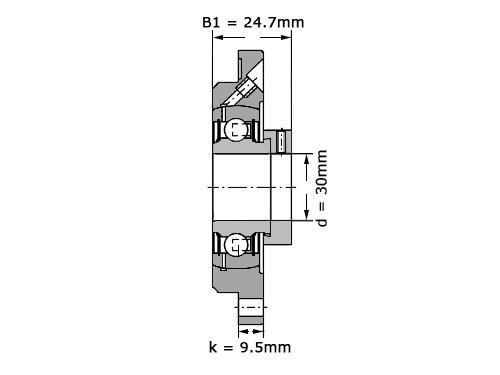 INA Lagerblok Rond PME30 N (30mm)