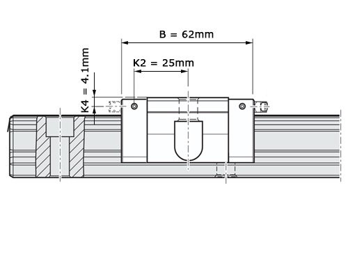 Bosch Rexroth Kogelwagen Koolstofstaal KWC-025-FKN-C1-H-2 Zonder Kogelketting