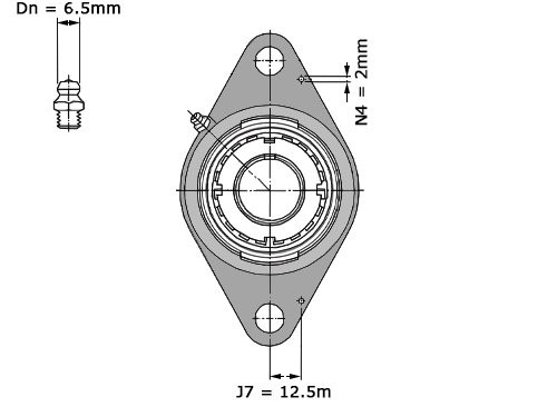 Foto van SKF Lagerblok Ovaal FYTJ30 KF (25mm) SKF Lagerblok Ovaal FYTJ30 KF (25mm)