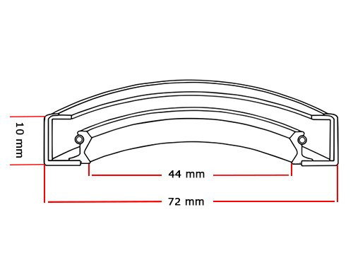 Oliekeerring 44x72x10mm BA NBR 70