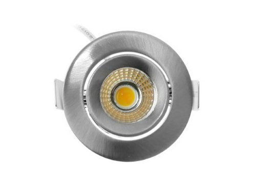 Foto van LED inbouwspot 5W 2700K 62mm 60gr rond verstelbaar geschuurd staal LED inbouwspot 5W 2700K 62mm 60gr rond verstelbaar geschuurd staal