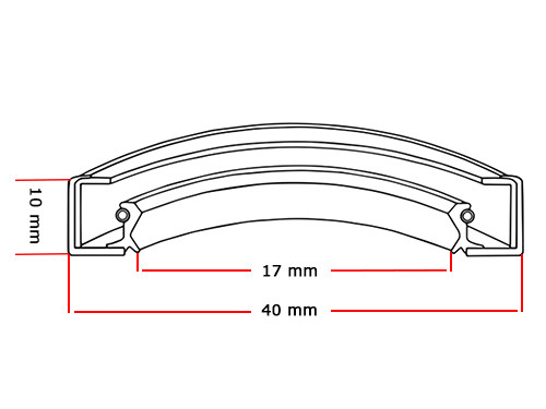 Dichtomatik Oliekeerring 17x40x10mm BA NBR 70
