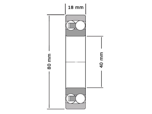 SKF Kogellager Zelfinstellend 1208 ETN9 C3 (40x80x18mm)