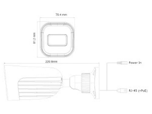 Foto van IP Camera bullet 4Mpix 12V IR-led 2.8-12mm M-zoom VF IP Camera bullet 4Mpix 12V IR-led 2.8-12mm M-zoom VF