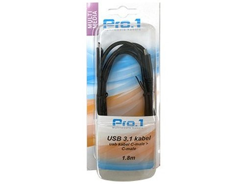 USB-C  3.1  type C > type C aansluitkabel 1.80 mtr