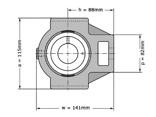 Foto van INA Lagerblok Span RTUEY40 XL (40mm) INA Lagerblok Span RTUEY40 XL (40mm)