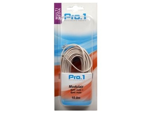 Modulair 6p4c naar 6p4c wit 10m