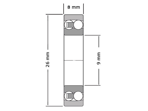 SKF Kogellager Zelfinstellend 129 TN9 (9x26x8mm)