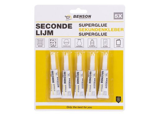 Secondelijm 5 tubes 3 gram