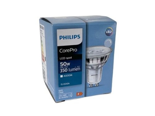 Philips LED spot GU10 4-50W 4000K dimbaar