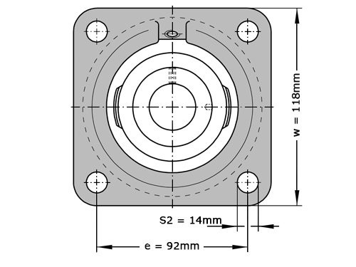 Foto van INA Lagerblok Vierkant PCJ35 TV FA125.5 (35mm) INA Lagerblok Vierkant PCJ35 TV FA125.5 (35mm)