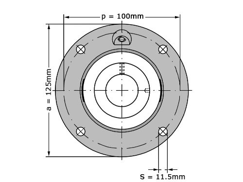 Foto van INA Lagerblok Rond RMEL30 N (30mm) INA Lagerblok Rond RMEL30 N (30mm)