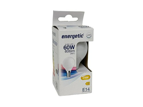 Foto van Energetic LED kogel E14 6,8-60W 2700K filament mat Energetic LED kogel E14 6,8-60W 2700K filament mat