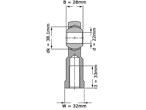 SKF Stangkop SIKB22 F (22x55x28mm)