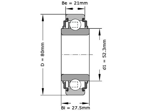 INA Insert Lager 208 XL KRR AH04 (38.89x80x27.5mm)